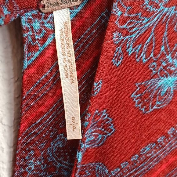 Free People Walking On A Dream Long Sleeve Geo Floral Print Tunic Sz S Boho Chic - Picture 13 of 14